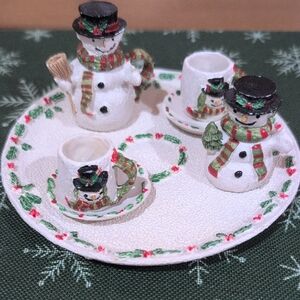 Festive Snowman Tea Set